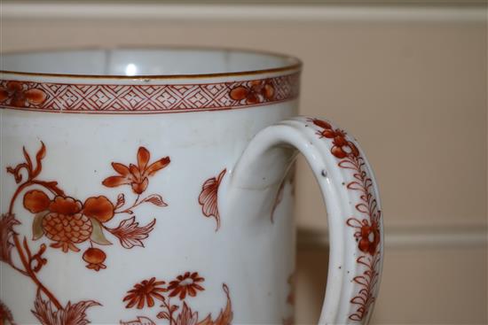 A 19th century Chinese dragon and phoenix dish and Chinese Imari tankard Tankard 16cm high